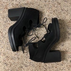 Lace up booties